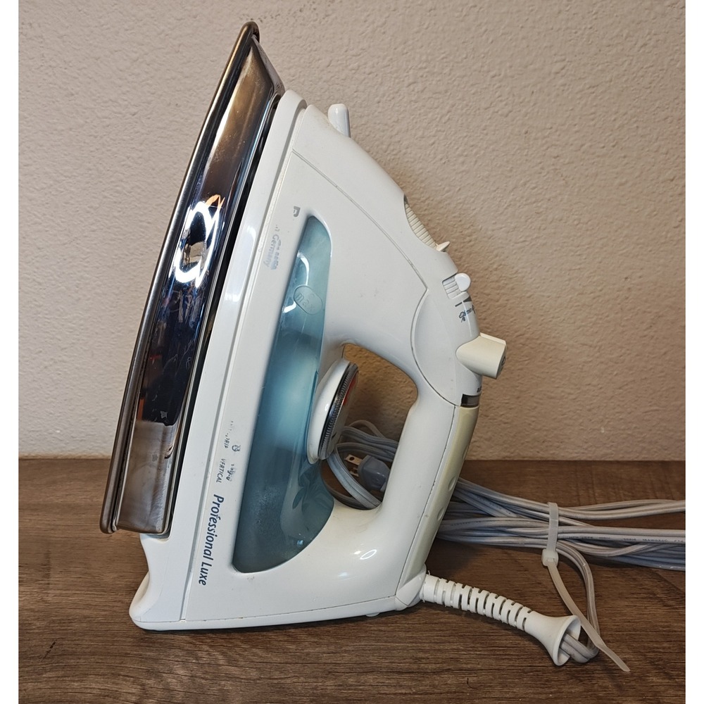 Rowenta Professional Luxe Steam Iron White Blue Vertical Steam Anti-Drip Germany
